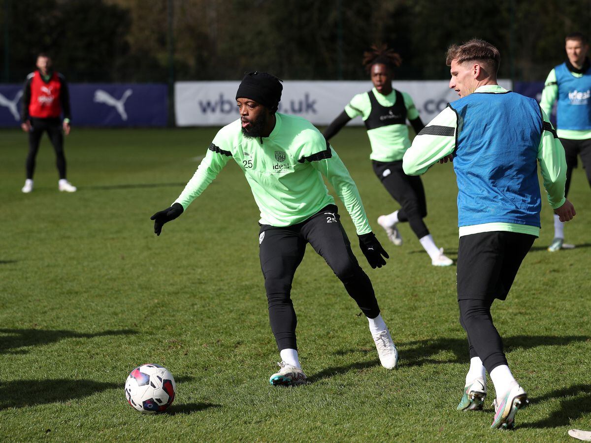 West Brom training during the international break (Photo by Adam Fradgley/West Bromwich Albion FC via Getty Images).