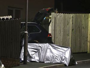 A tent erected next to a car at the scene of a fatal shooting in the Ardcarn Park area of Newry on Thursday evening