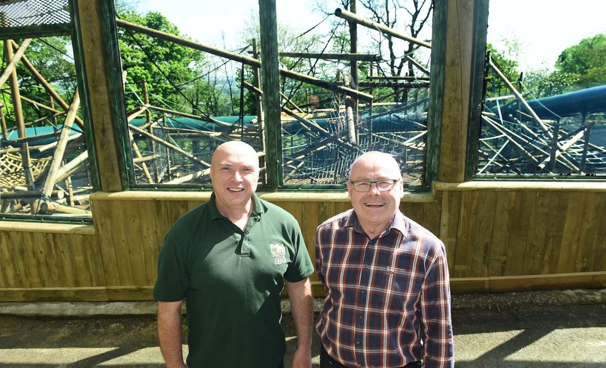 Zoo manager Matt Lewis and zoo director Derek Grove outside the new orangutan enclosure