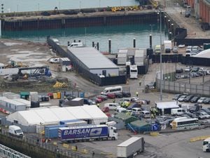 A general view of the Tug Haven migrant processing facility in Dover
