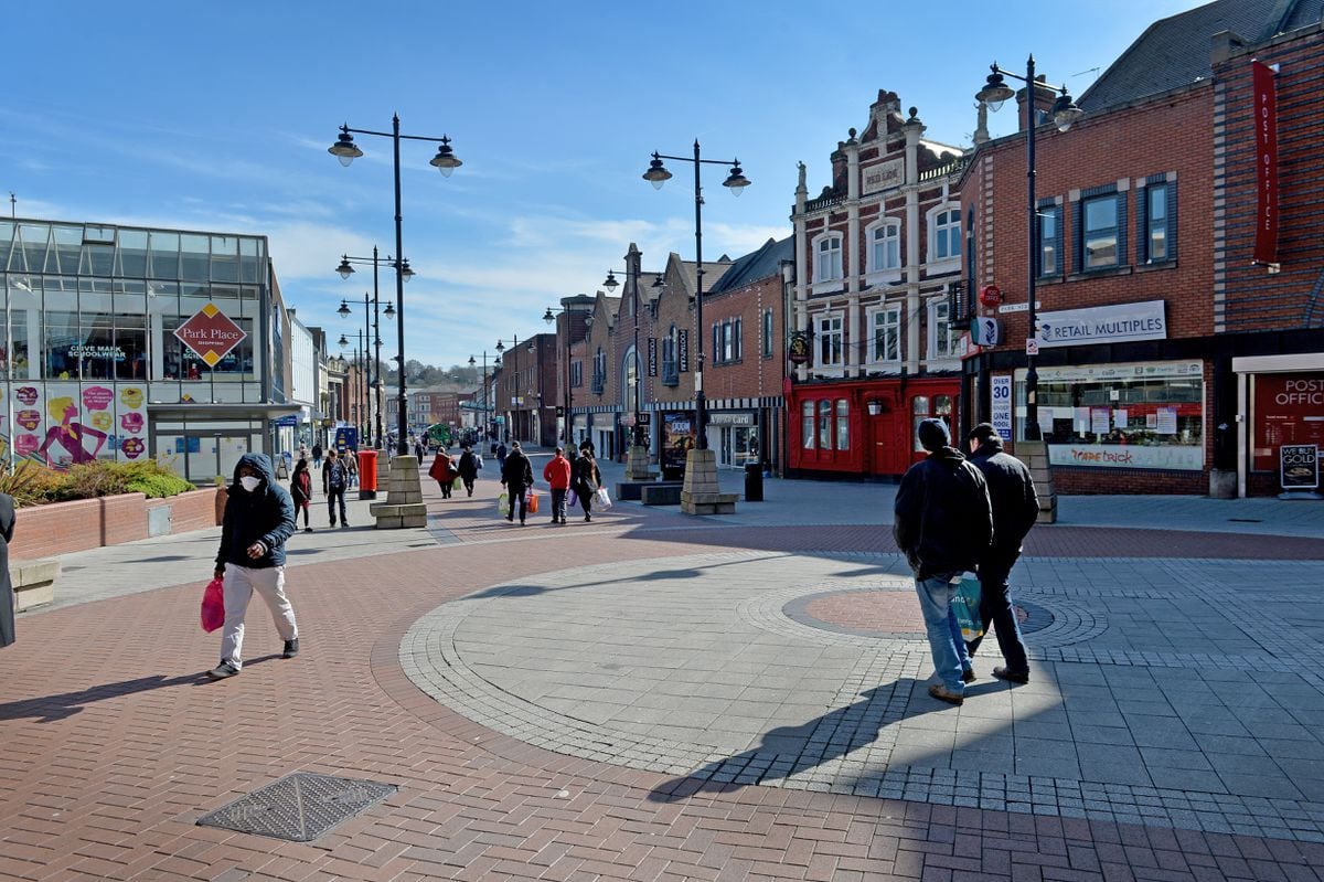 Shoppers were still in Walsall town centre today albeit in lower numbers
