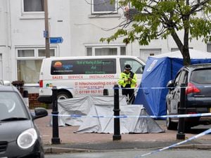 The murder scene on Harrow Street, Wolverhampton