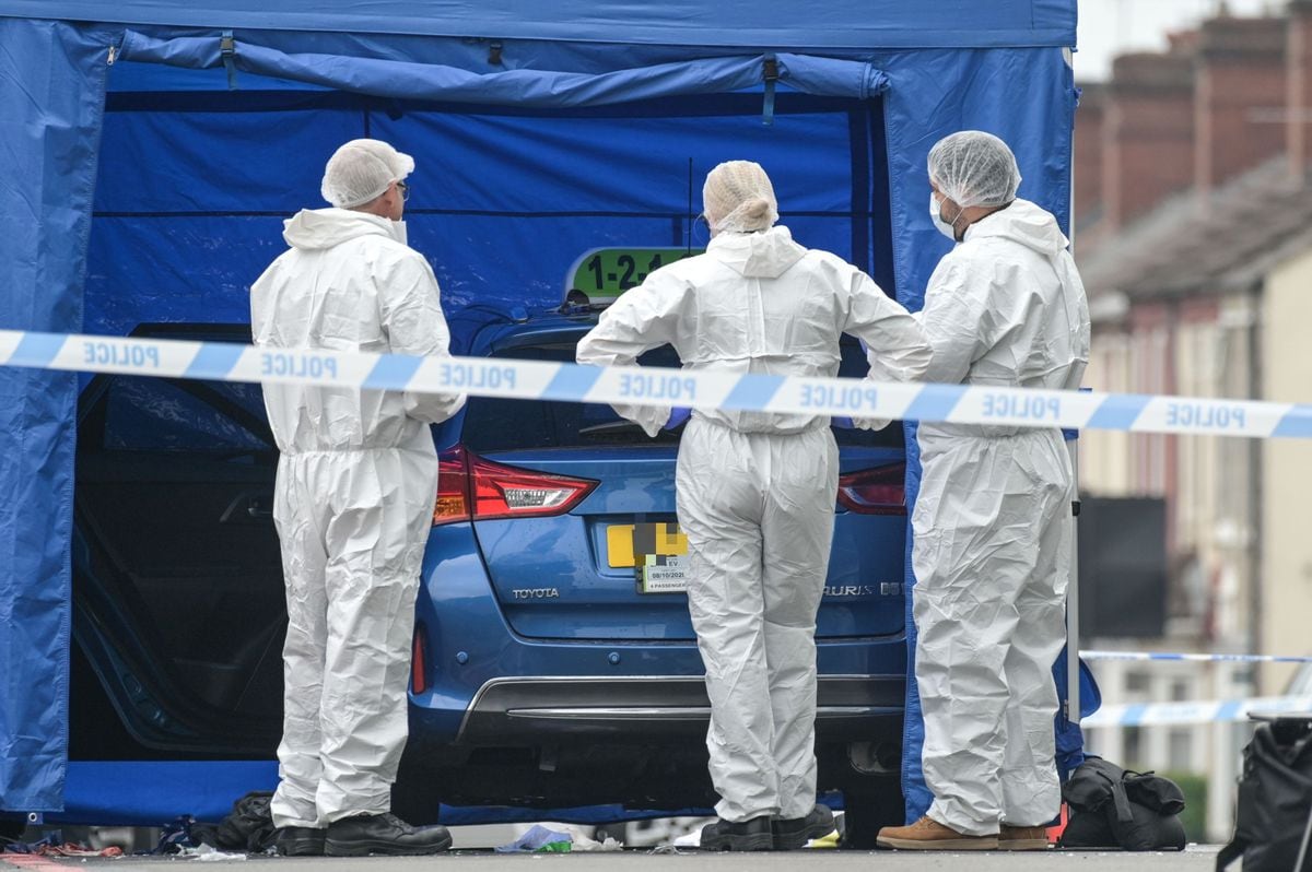 A forensics tent was put up over a taxi from 121 Cars, based in Tipton. Photo: SnapperSK.