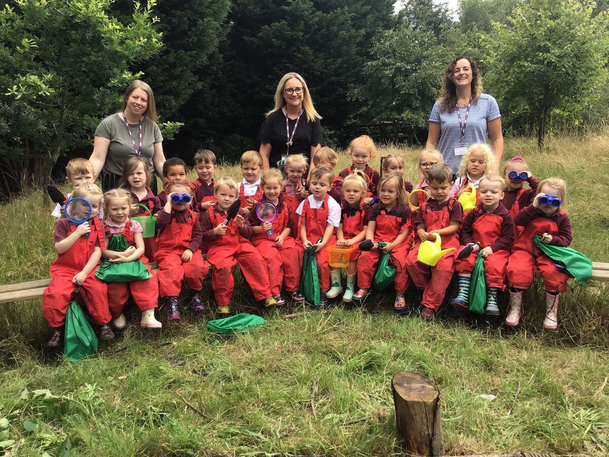 St Bart’s nursery class with Nik Furnival (centre) and teaching assistants Emma Godfrey (left) and Zoe Pugh