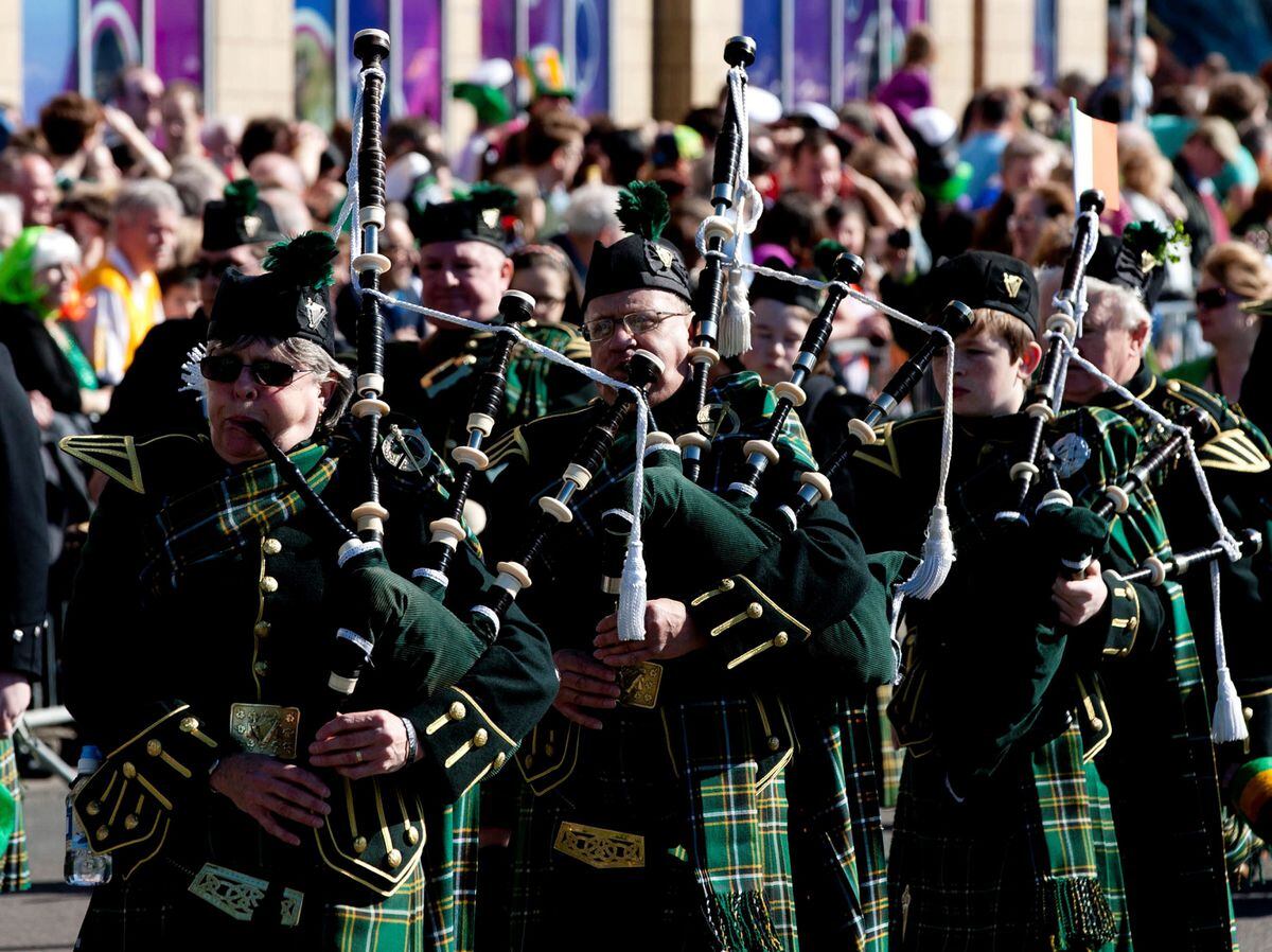 Paraders at the St Patrick's Day Parade, Birmingham, March 16 2014.