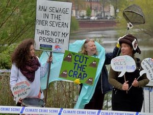 Up Sewage Creek campaigners have been raising the issue of sewage being discharged into the River Severn
