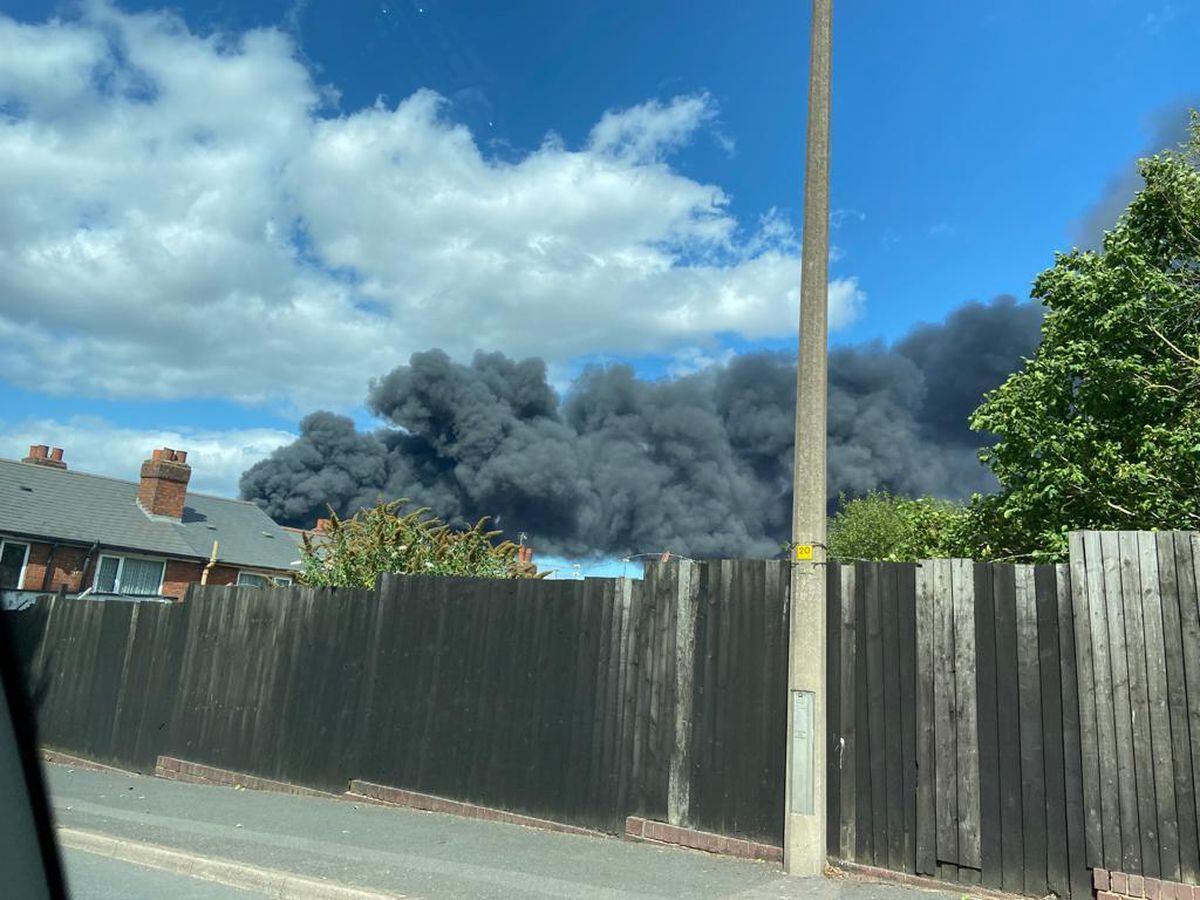 The fire at a recycling centre on Kelvin Way in West Bromwich