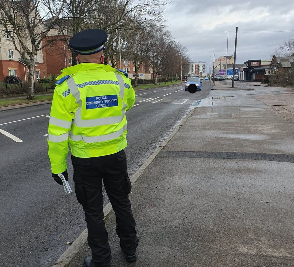 Police officers conducted a speed check on Holyhead Road in Wednesbury. Photo: Wednesbury Police