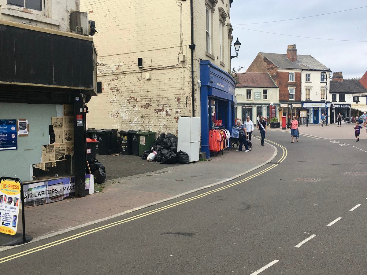 The dumped rubbish is on the main shopping street in Willenhall town centre. Photo: Gurdip Thandi.
