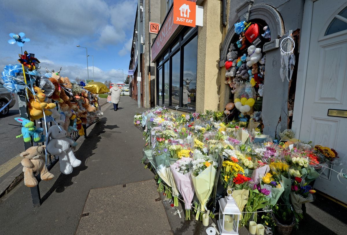 Tributes left at the scene where baby Ciaran died