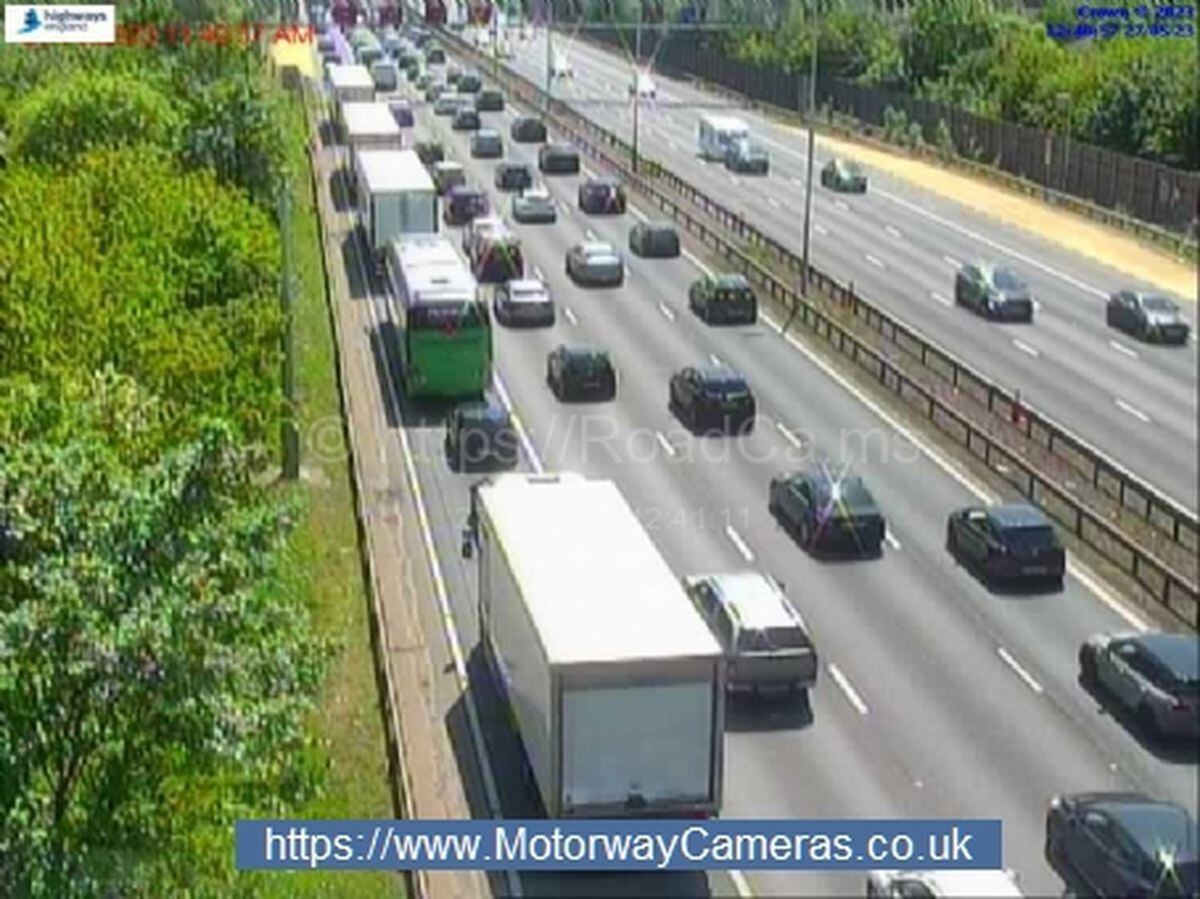 Congestion on the M6, Junction 10, close to where the incident is believed to have happened