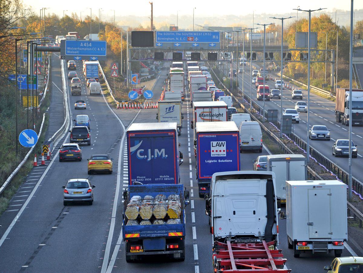 Traffic is building on the M6