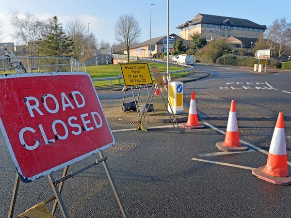 A diversion is in place as roadworks start on the Embankment leading into the Merry Hill shopping centre 