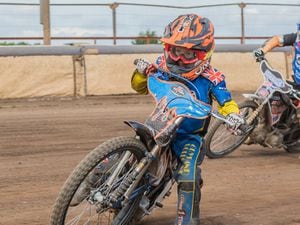 Harry Fletcher at a Amateur Motorcycle Speedway Academy event in Scunthorpe. Picture: Billy Parker