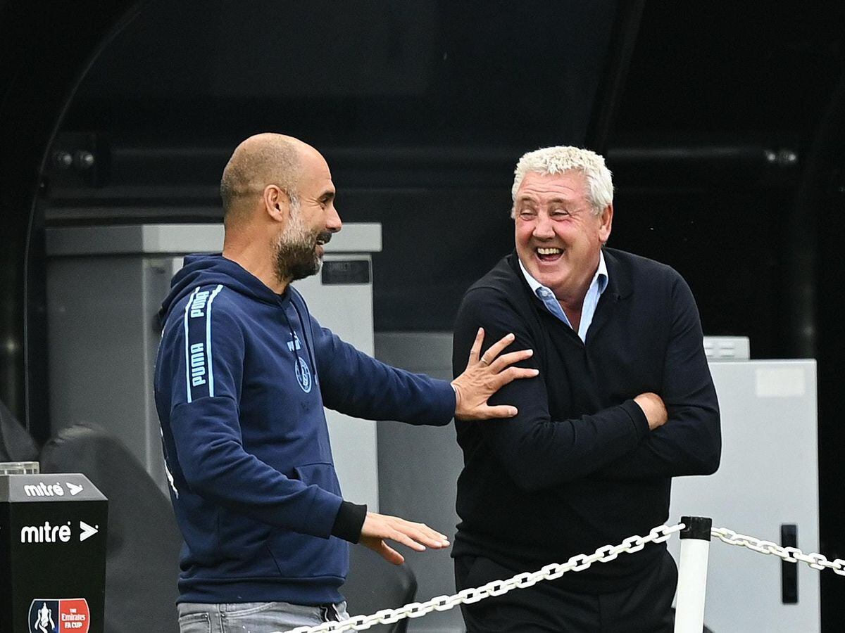 Manchester City manager Pep Guardiola (left) got the better of Newcastle counterpart Steve Bruce at St James' Park