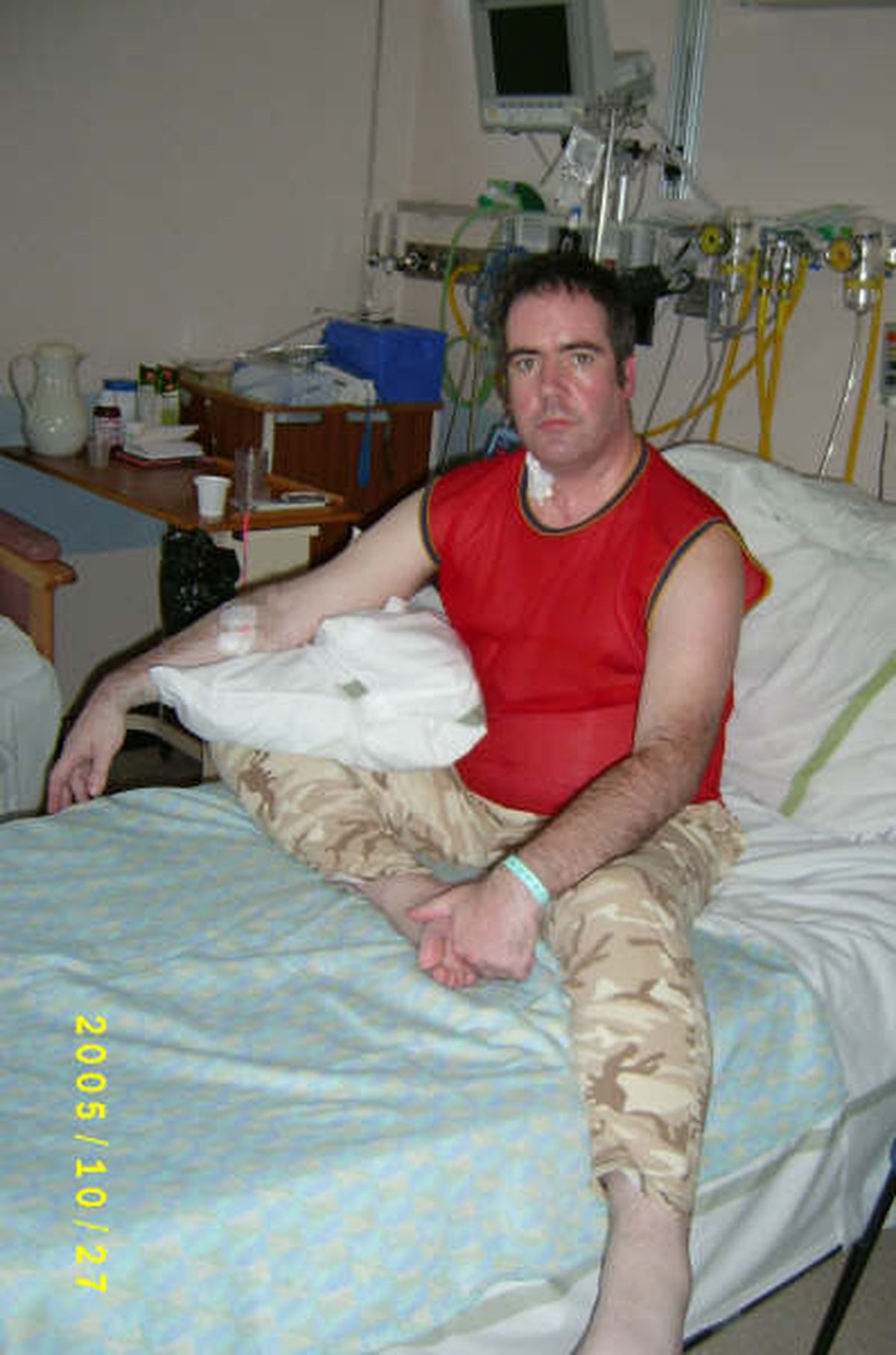 Mark Allen during his time in hospital