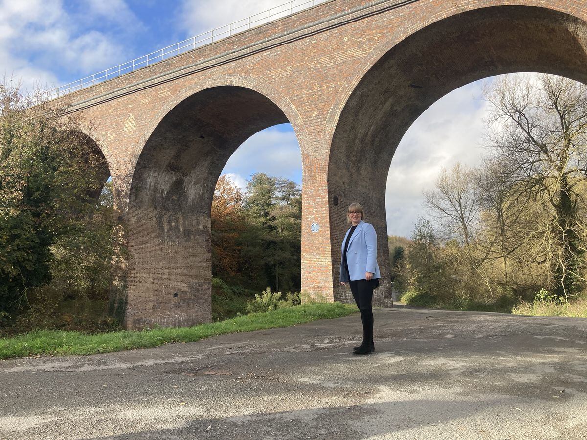 The installation of the blue plaque marks the completion of a project to restore the railway's Falling Sands Viaduct. 