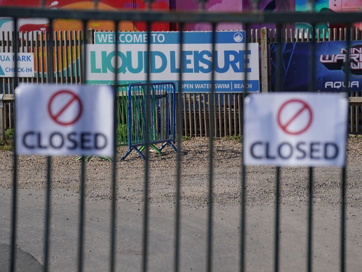 'Closed' signs on the gates of Liquid Leisure