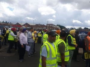 Taxi drivers in West Bromwich during a protest in June 2022. Photo: Imran Qureshi