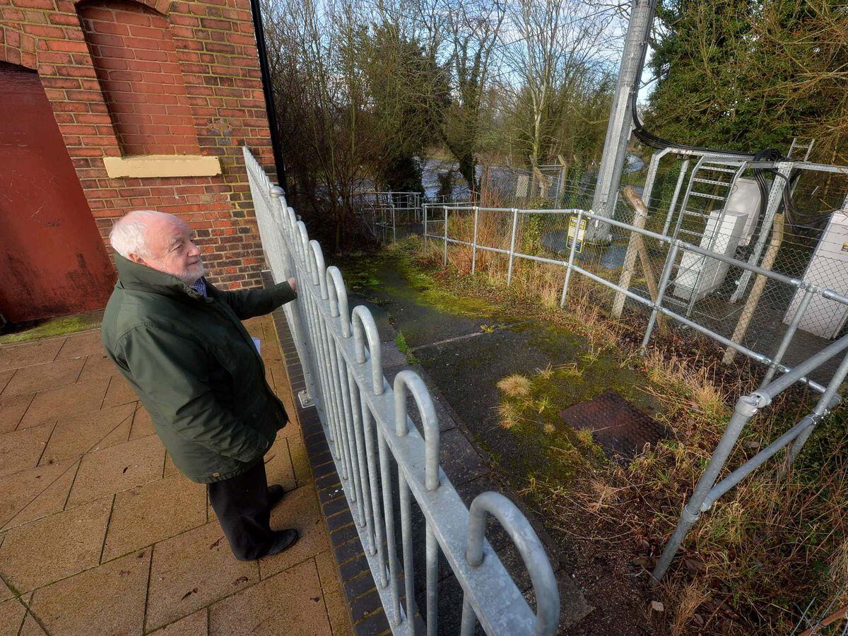 Rod Smith, Secretary of the Albrighton Civic Society, at the closed off ramped access