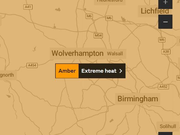 Amber extreme heat warning. Photo: Met Office