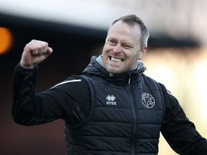 Walsall manager Michael Flynn celebrates the win after the Emirates FA Cup third round match at Edgeley Park