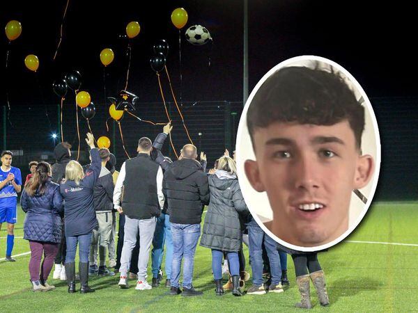Harley Barnbrook and former team-mates paying tribute at a memorial game