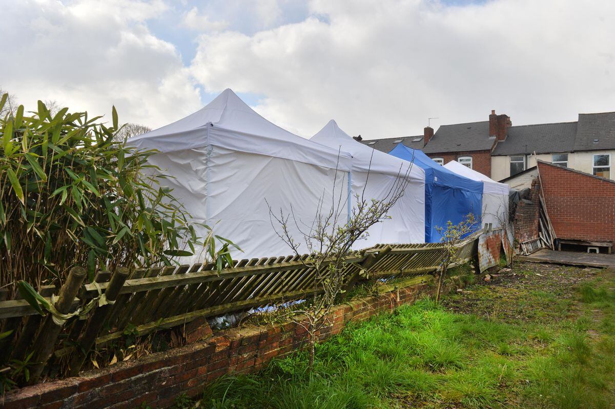Police forensic tents were in the garden for some time