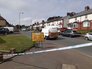 Police have blocked off the road in Oldbury