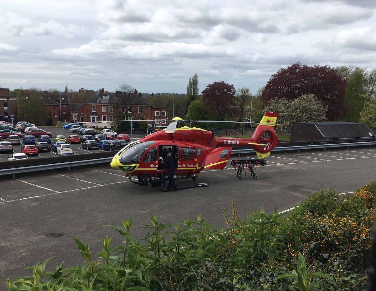 The air ambulance was sent to the crash