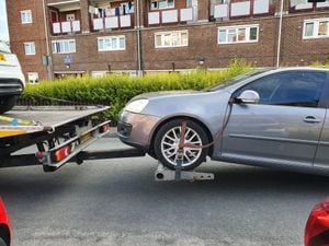 The vehicle in Wednesfield being towed away