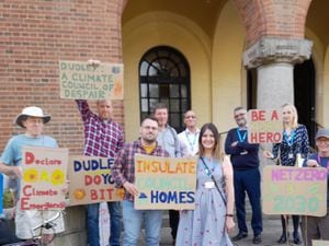 Climate change protestors outside Dudley Council House