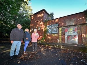 Paul Bott, Sharon Felton with Joyce Gibson at the derelict City Ground, in Darlaston, which is to become a woodland area