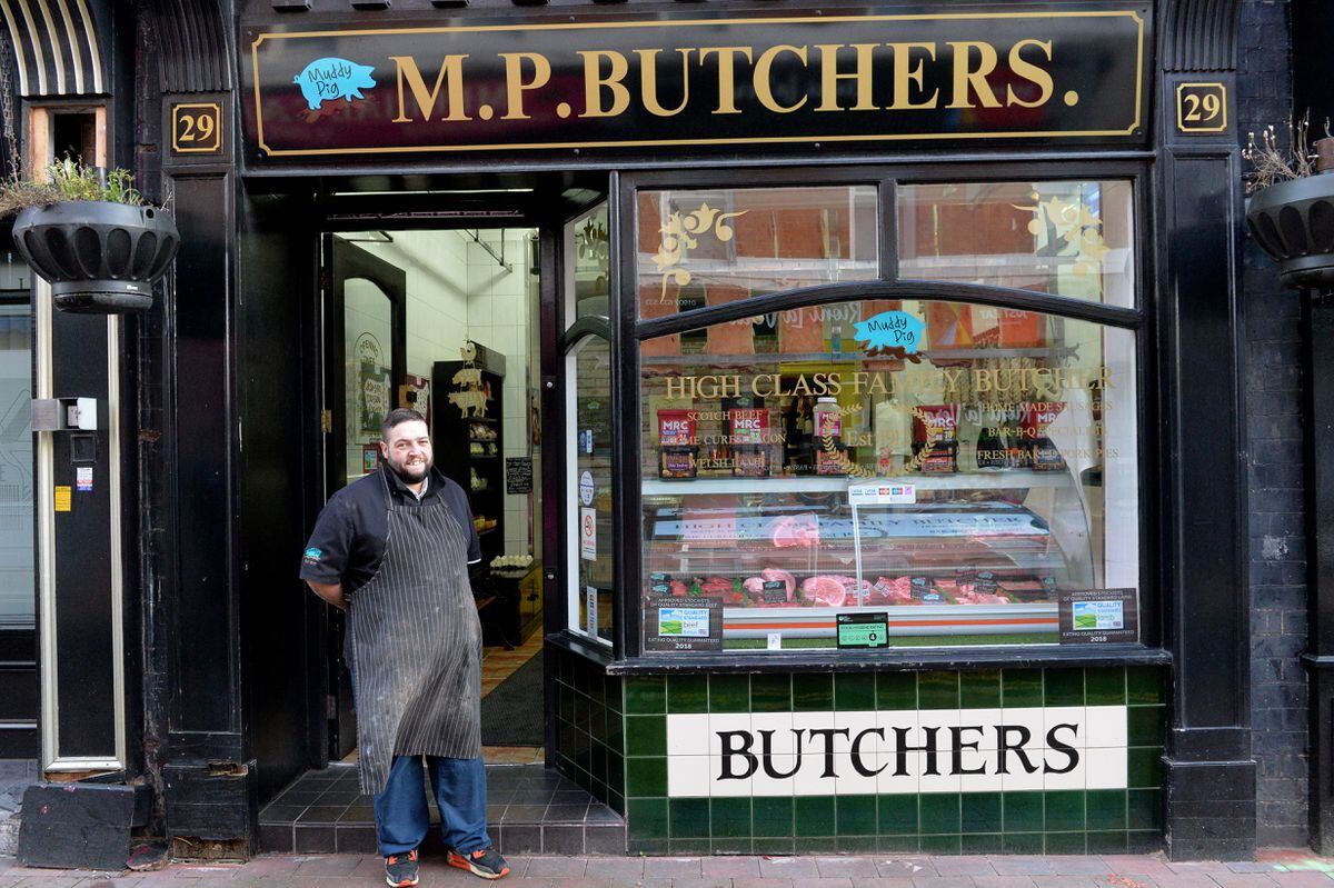 Stewart Cartwright outside The Muddy Pig butcher