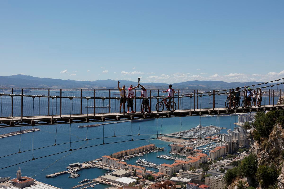 Baton-bearers taking in the spectacular views in Gibraltar