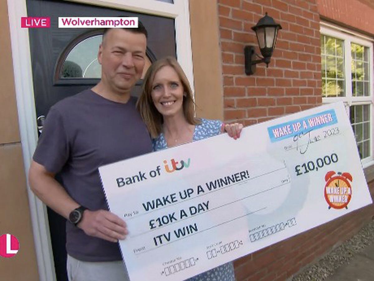 Rob and Helen celebrate the big windfall. Photo: ITV