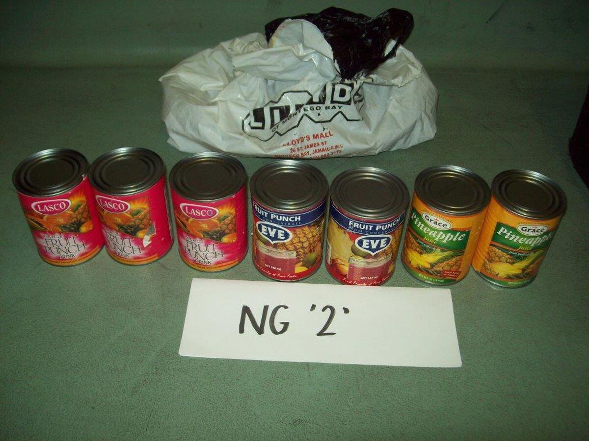 The tins of fruit punch discovered in 2012