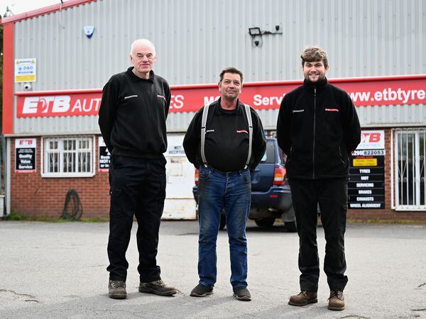 Centre manager Paul Burge and technicians John Holmes and Josh Needham are looking forward to a bright new beginning at the former Lloyd’s garage in Stourport