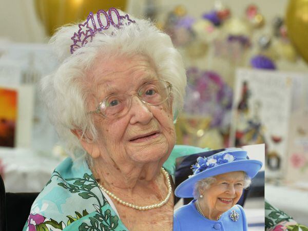 Celebrating her 100th birthday, Marjorie Wainwright with her letter from the Queen.