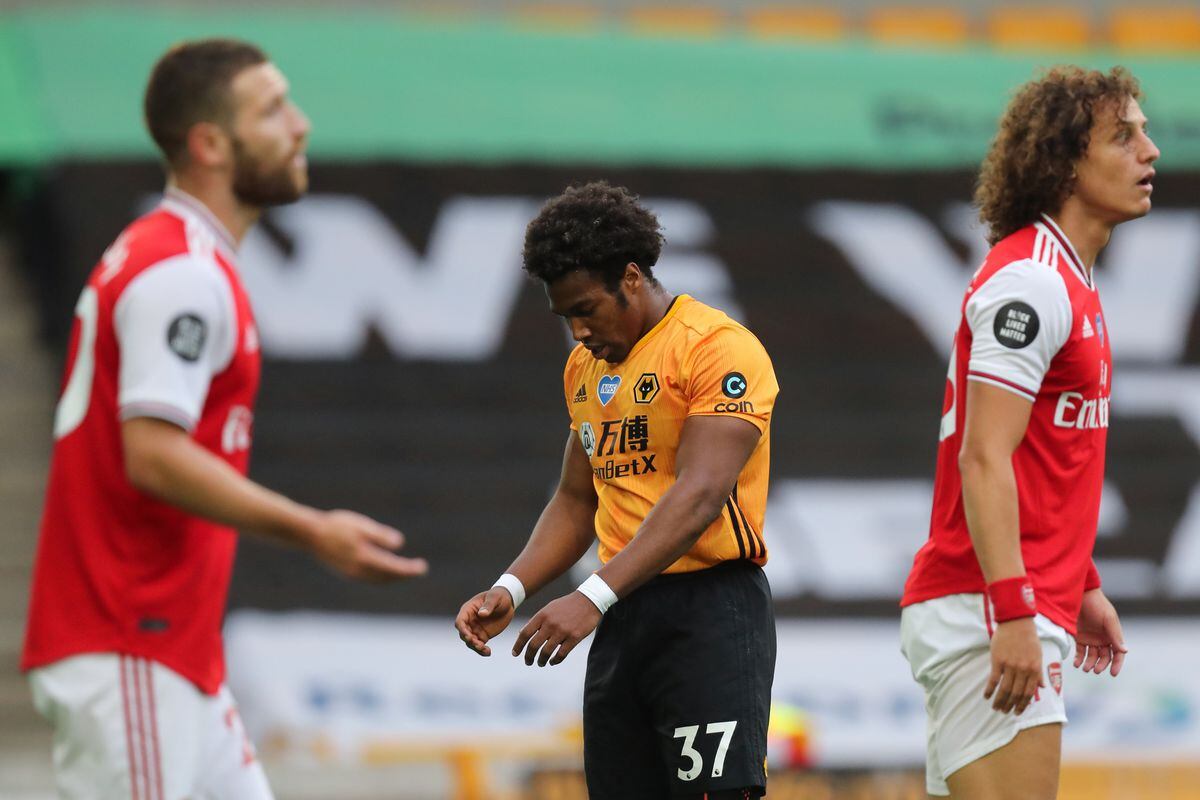A dejected Adama Traore of Wolverhampton Wanderers after a missed chance (AMA)