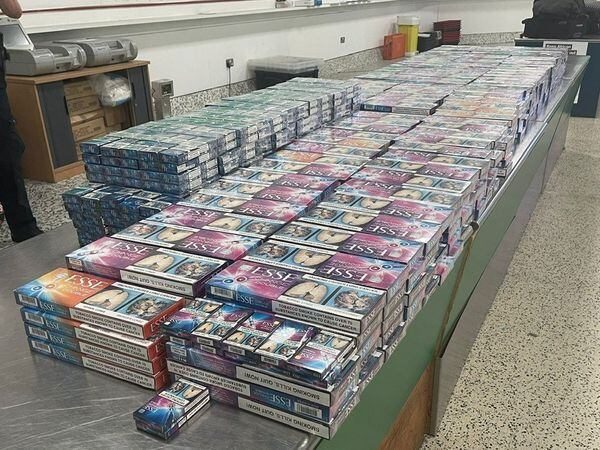 Hundreds of packets of illicit cigarettes were seized at Birmingham Airport Picture: Birmingham Airport Police