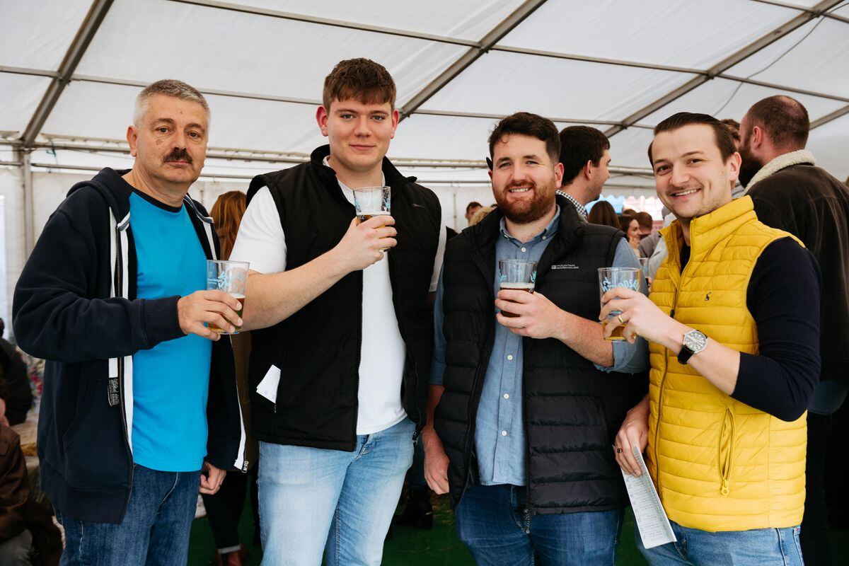 Rob King, Ben King, Tom O'Hara and Dominic Smith from Wolverhampton enjoyed a beer