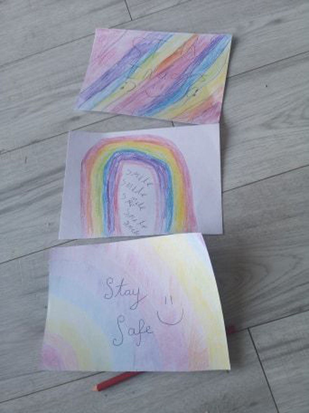 Rainbows drawn by Georgia Edwards, 7, from Darlaston
