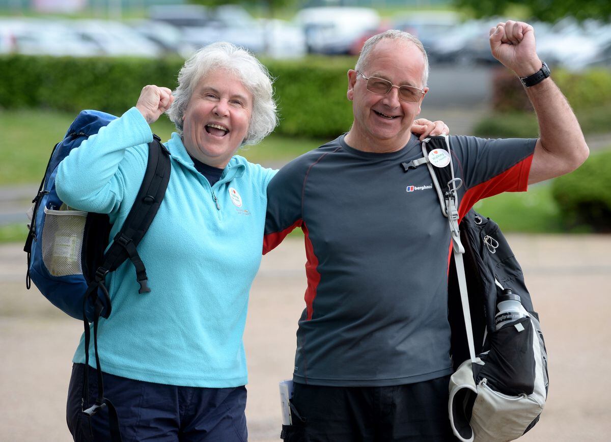 Walking For Health challenge starting from WV Active, Aldersley. Wendy Round and John Bladen from Tettenhall Wood.        