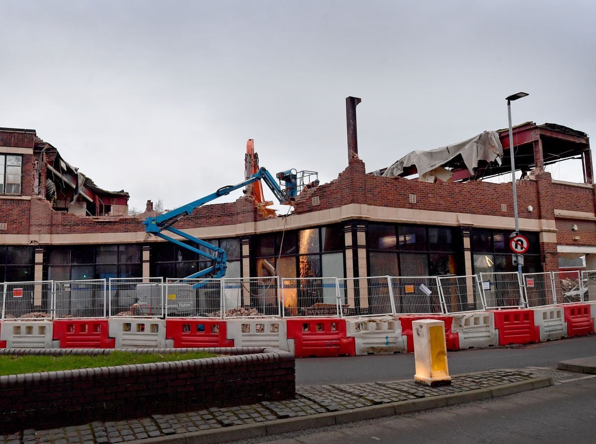 The former Challenge building is being knocked down