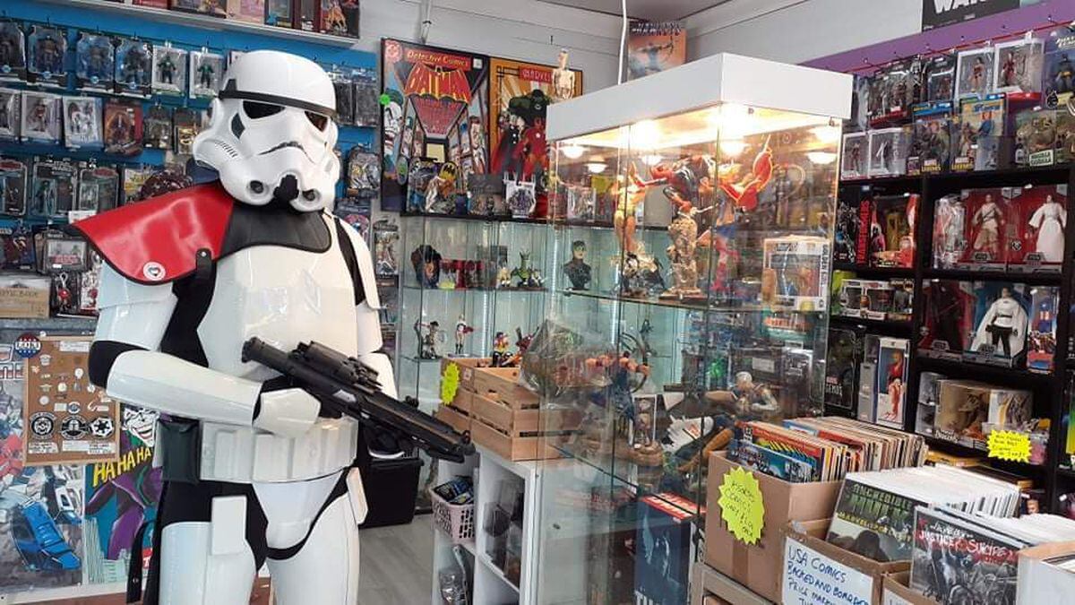 Shoplifting is rare in Voodoo's Attic thanks to Stormtrooper security