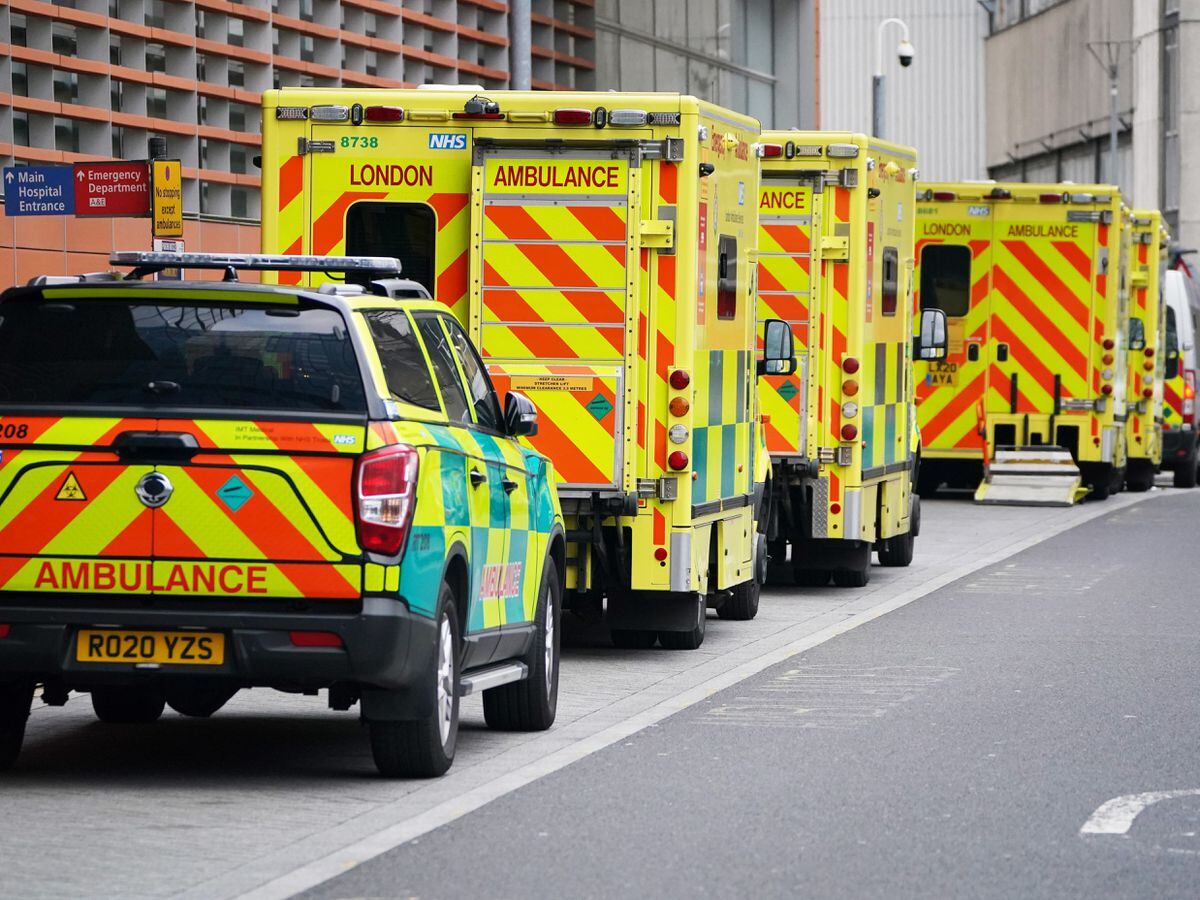Ambulances outside the Royal London Hospital in Whitechapel