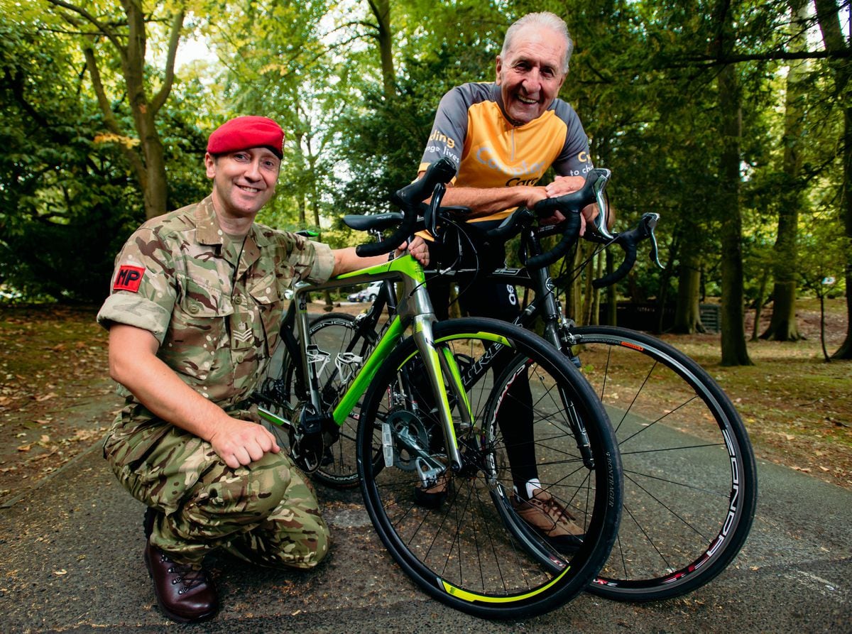Staff Sergeant Jason Claydon-Brookes, left, and Hugh Porter, have contributed towards the £25,000 raised for Compton Care