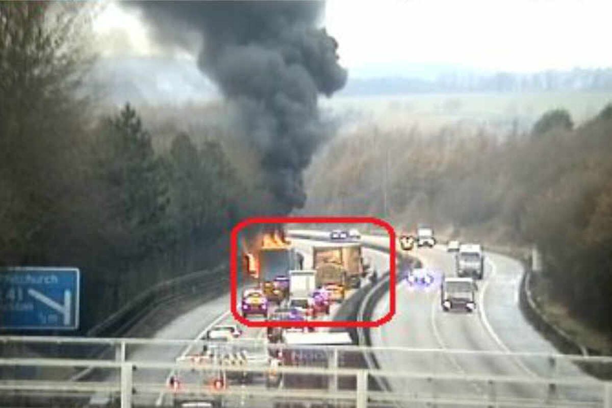 M54 delays: Lorry blaze blocks westbound motorway