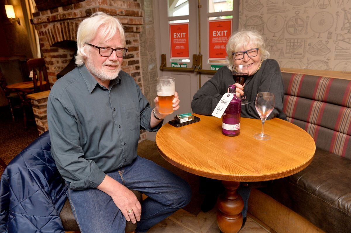Nigel and Jen Clayton travelled from Ellesmere for a drink at Oddfellows in Compton.